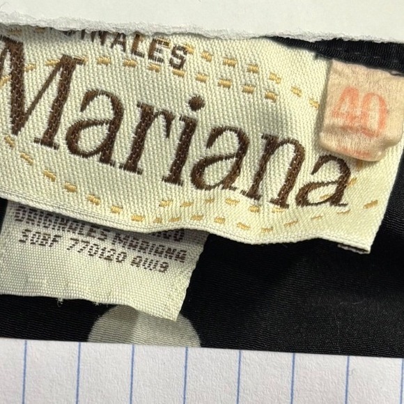 Mariana Black Abstract Dot Print Collared Button Up Shirt Top Womens - Picture 5 of 6